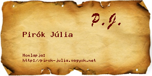 Pirók Júlia névjegykártya